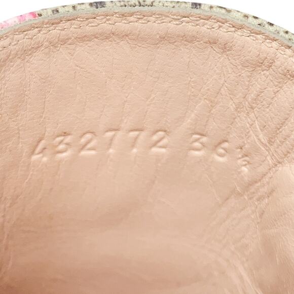 Gucci Princetown Pink Bloom Floral Print GG Monogram Canvas Loafers Mules Flats - Picture 7 of 12